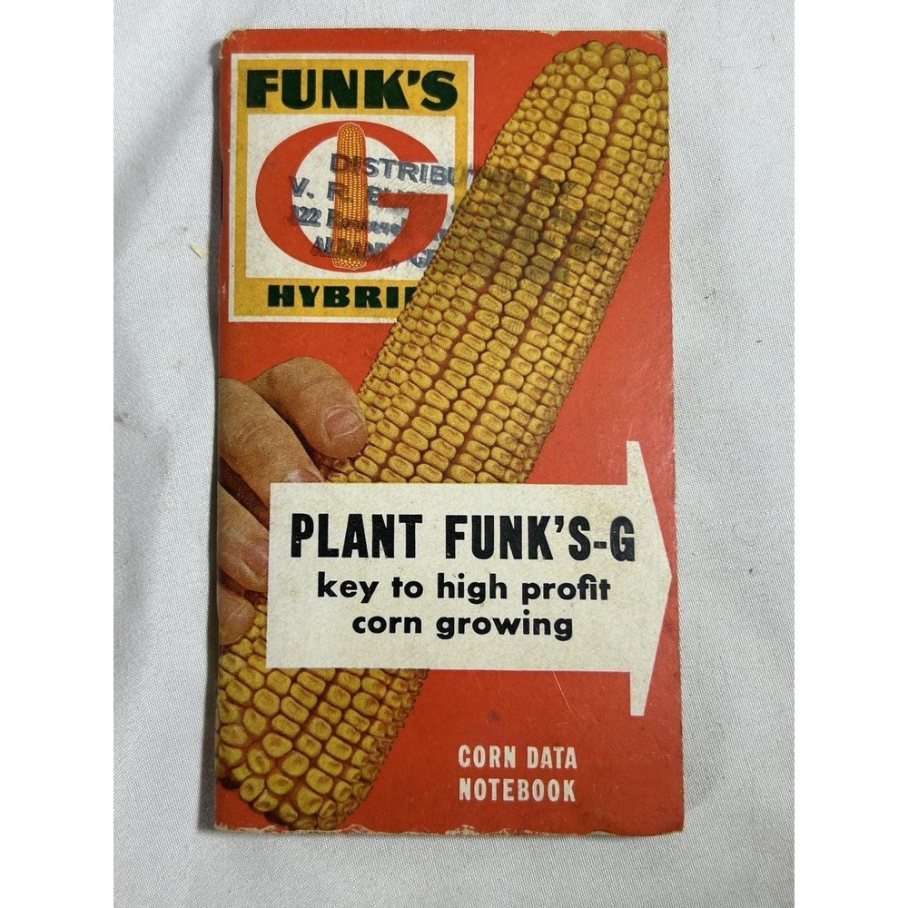 Vintage Funk G Hybrid Plant Corn Data  Notebook Farm Book Collectible Albany GA